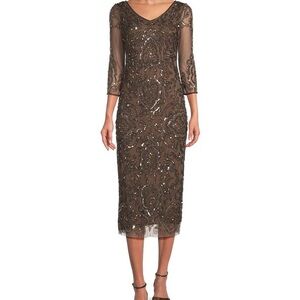 Pisarro Nights Long Sleeve Sequined Dress